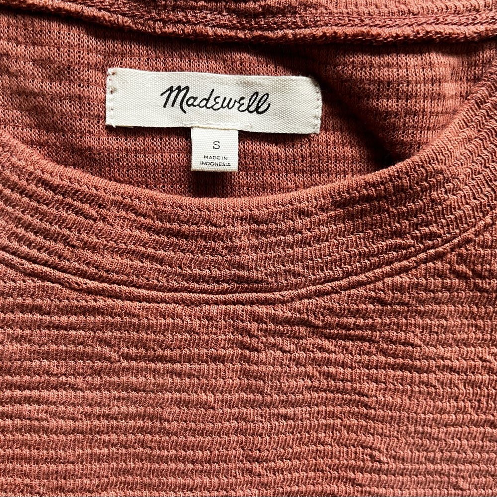 MADEWELL Pleated Statement-Sleeve Top Size Small Trendy Feminine Pretty - Picture 3 of 8